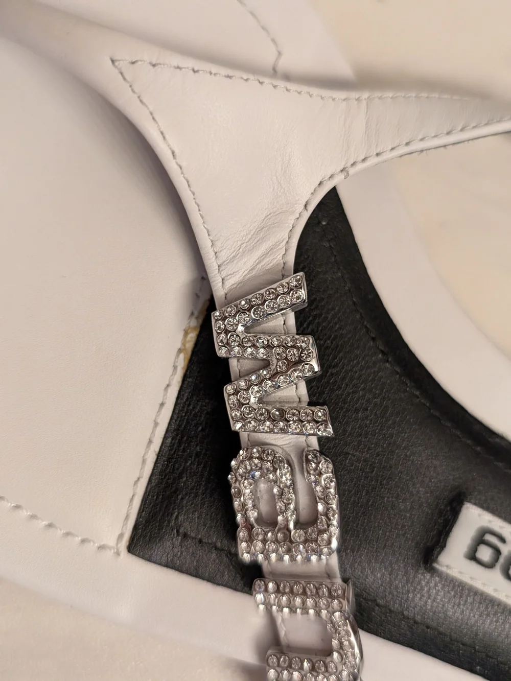 Alexander Wang White Crystal-Logo Thong Sandals - Picture 3 of 4